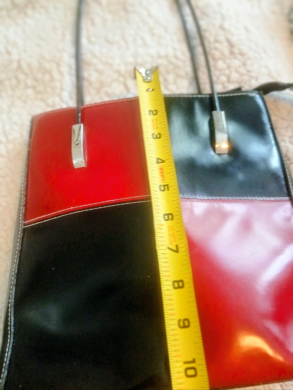 ● FINAL SALE●   Red & Black Patchwork Tote Bag - Women - Picture 6 of 9